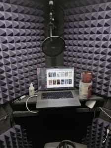 interior of home recording studio